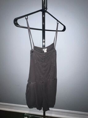 Billabong Gray Washed Romper Overalls